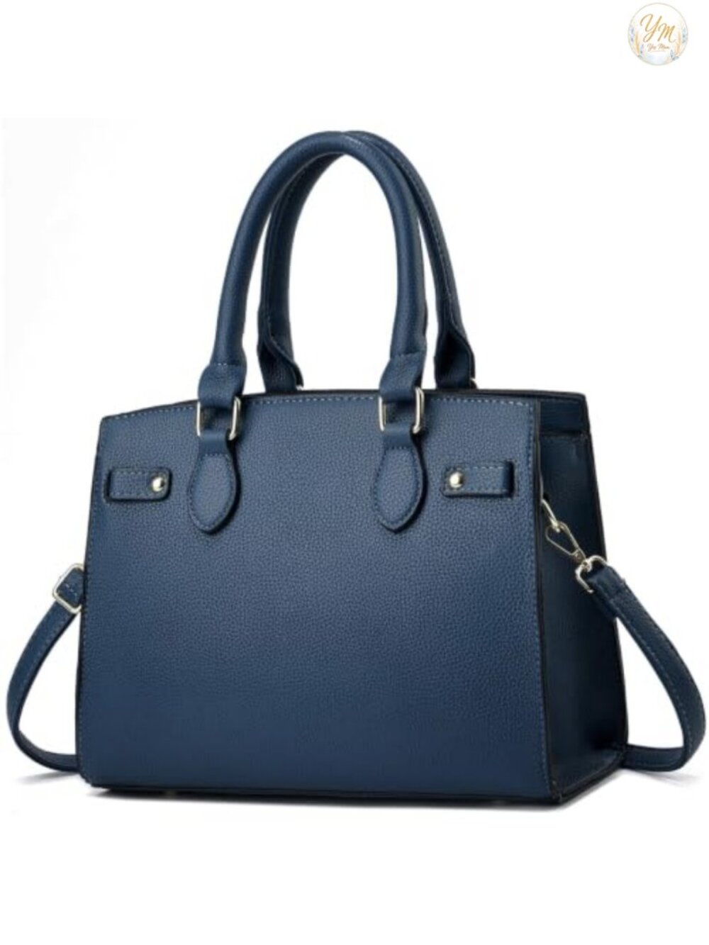 Faux Leather Satchel Tote Handbag with Shoulder Strap